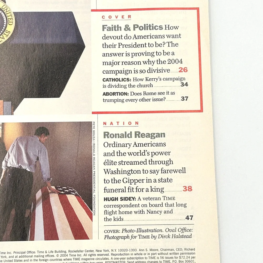 TIME Magazine June 21 2004 George W Bush Faith Oval Office Ronald Reagan Cover